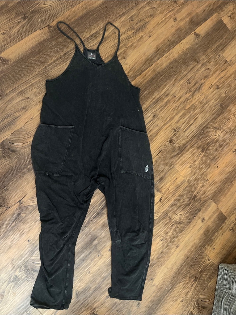 FP Movement by Free People Black Relaxed Spaghetti-Strap Jumpsuit